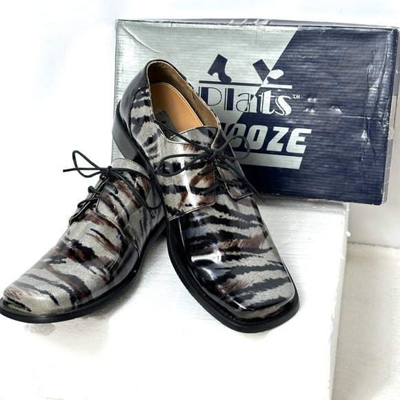 Vintage Zebra Zoot  Silver Brwn/Blk   Oxford Formal Dress Shoe Rare OOAK NWOT - Picture 2 of 12